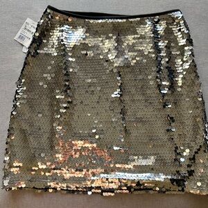 NWT Open Edit Nordstrom Silver Sequin Mini Skirt. Sz small